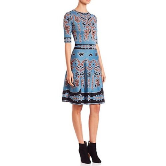 M by Missoni Dresses & Skirts - M Missoni baroque jacquard fit flare sweater dress